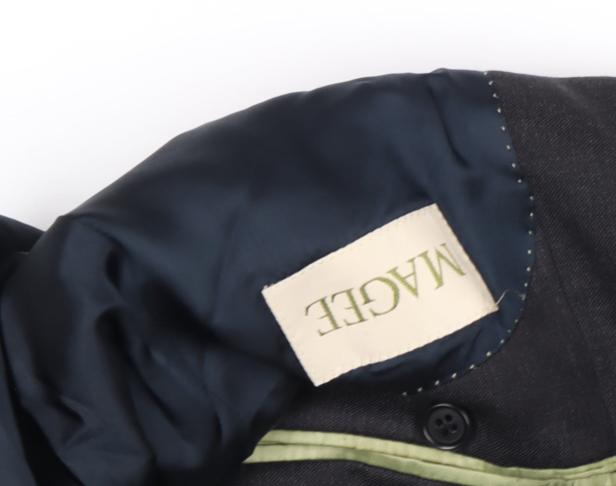 Magee Men's Black Wool Blazer 48 Regular Two Button Classic Jacket