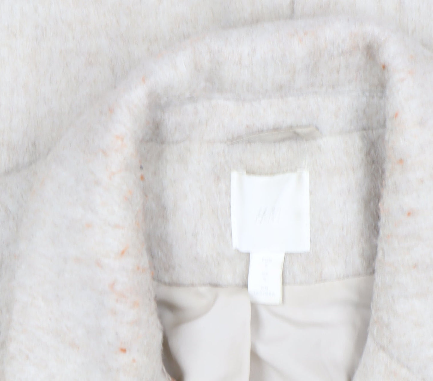 H&M Women Beige Wool Blend Long Overcoat Size S