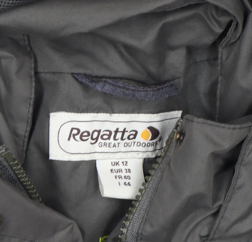 Regatta Womens Green Hooded Parka Jacket Size 12 Water Resistant