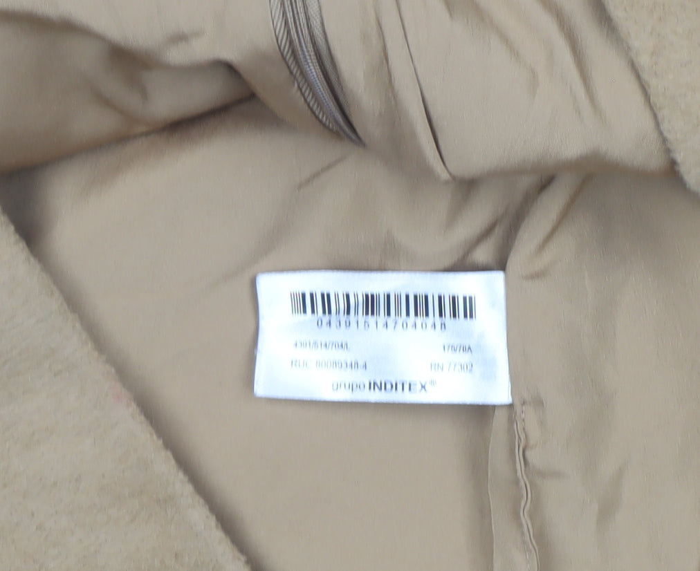 Zara Women Beige Wool Blend Short Pencil Skirt Size L