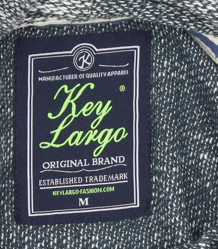 Key Largo Men's Grey Knit Henley Hoodie Size M