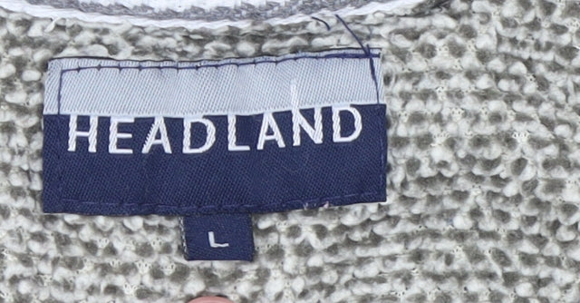 Headland Men's Grey Knit 1/4 Zip Pullover Sweatshirt L