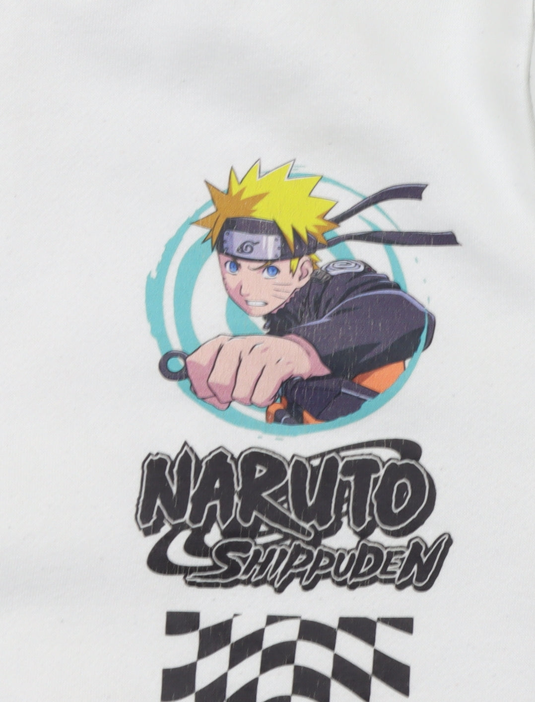 Naruto Shippuden Boys White Hoodie 9-10 Years Pullover Anime Graphic Fleece