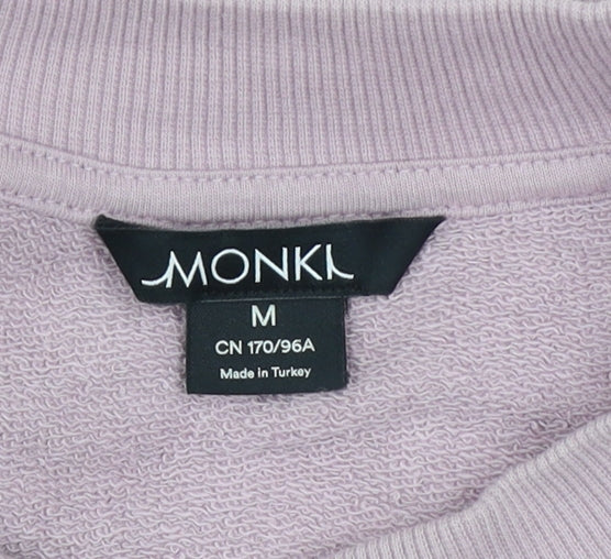 Monki Womens Purple Beige Colourblock Sweatshirt M Cotton Blend