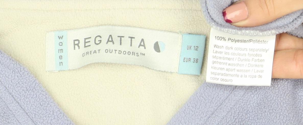 Regatta Women Lilac Fleece Pullover Sweatshirt UK 12 V-Neck Long Sleeve