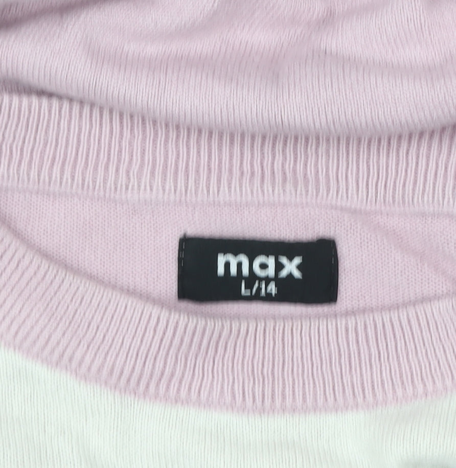 Max Women’s Purple Geometric Knit Pullover Jumper Size 14