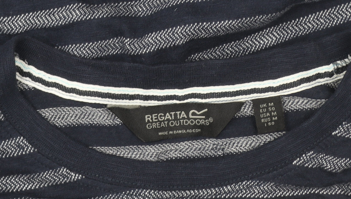 Regatta Unisex Blue Striped Short Sleeve Cotton T-Shirt M