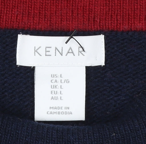 Kenar Womens Multicoloured Striped Wool Blend Jumper Size L