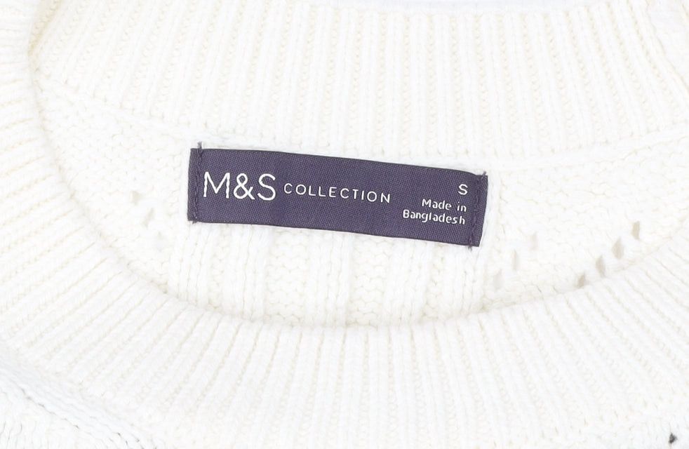 Marks & Spencer Women’s Ivory Striped Knit Sleeveless Vest S