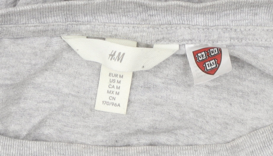 H&M Women’s Grey Harvard University Relaxed T-Shirt Size 12