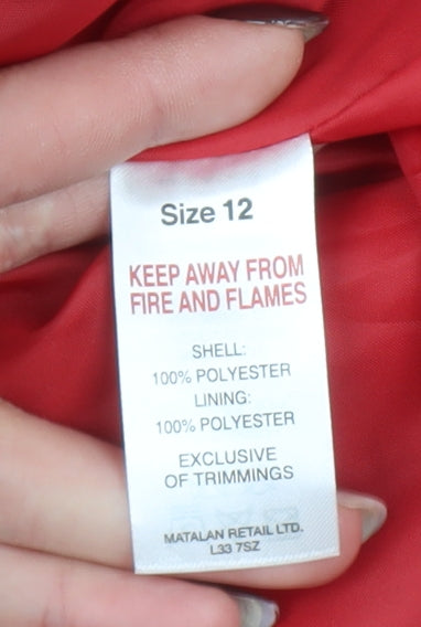 Papaya Women Red Size 12 Basic Mid-Length Fleece Jacket