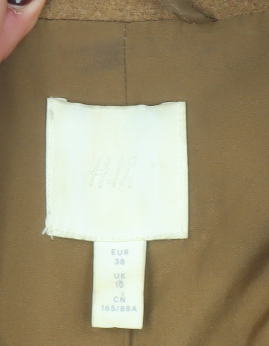 H&M Women’s Brown Belted Mid-Length Trench Coat Size 10