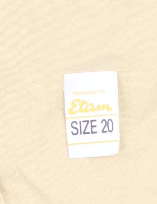 Etam Women Beige Size 20 Short Sleeve Single-Breasted Suit Jacket