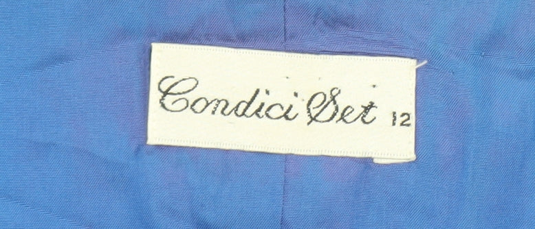 Condici Set Women's Blue Short Sleeve Suit Top Size 12