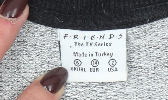 Friends The TV Series Women's Grey Crew Neck Pullover Sweatshirt Size 6