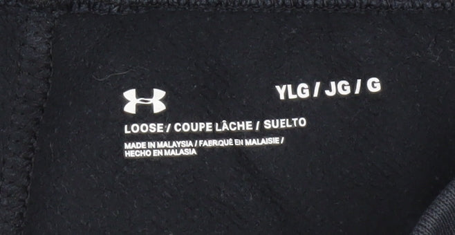 Under Armour Boys Black Jogger Fleece Trousers Size 12 Years