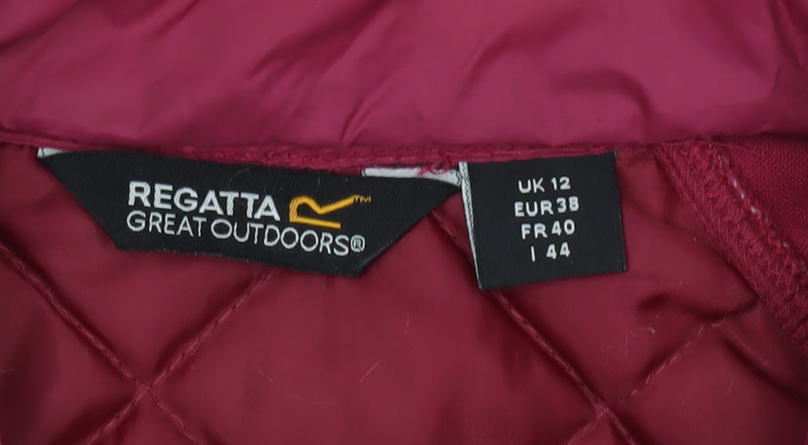 Regatta Women's Burgundy Quilted Fleece Jacket UK 12 Full Zip Outdoor