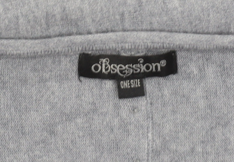 Obsession Women Grey One Size Relaxed Knit Pullover Jumper