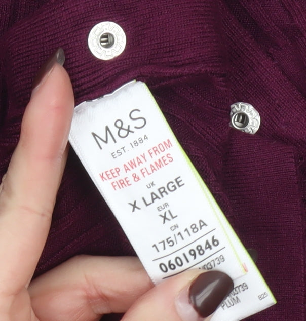 Marks & Spencer Women’s Purple XL Pullover Jumper with Button Accents