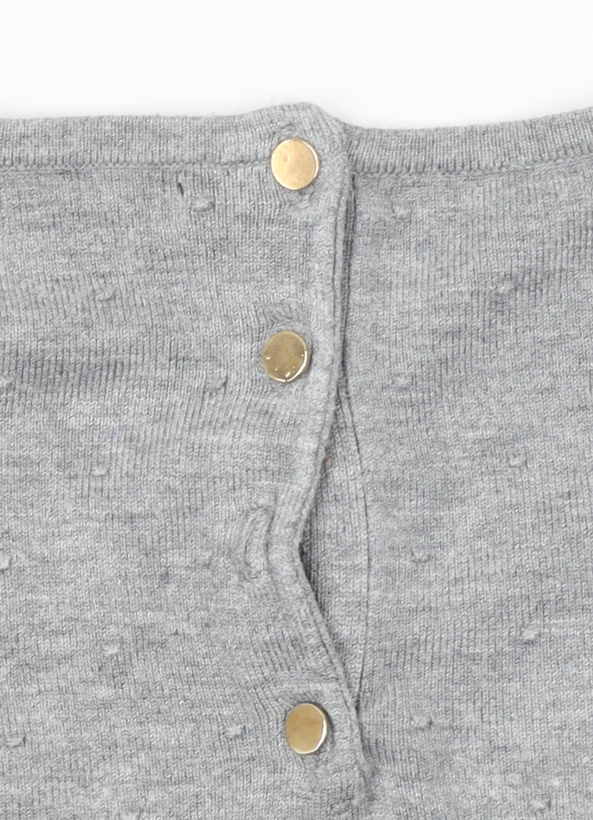 Mango Womens Grey Scoop Neck Long Sleeve Lightweight Jumper Size S