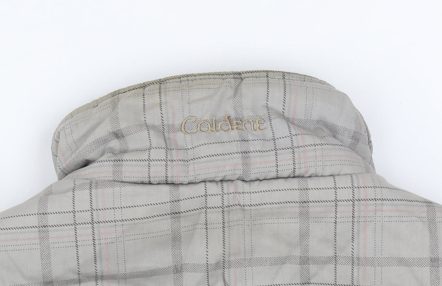 Caldene Women's Grey Check Quilted Bodywarmer Waistcoat Size S