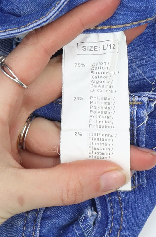 GIRL VIVI Womens Blue Distressed Skinny Jeans Size 12