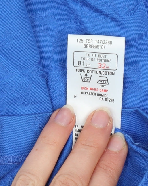 Marks & Spencer Women’s Blue Cotton Blazer Size 10 Long Sleeve
