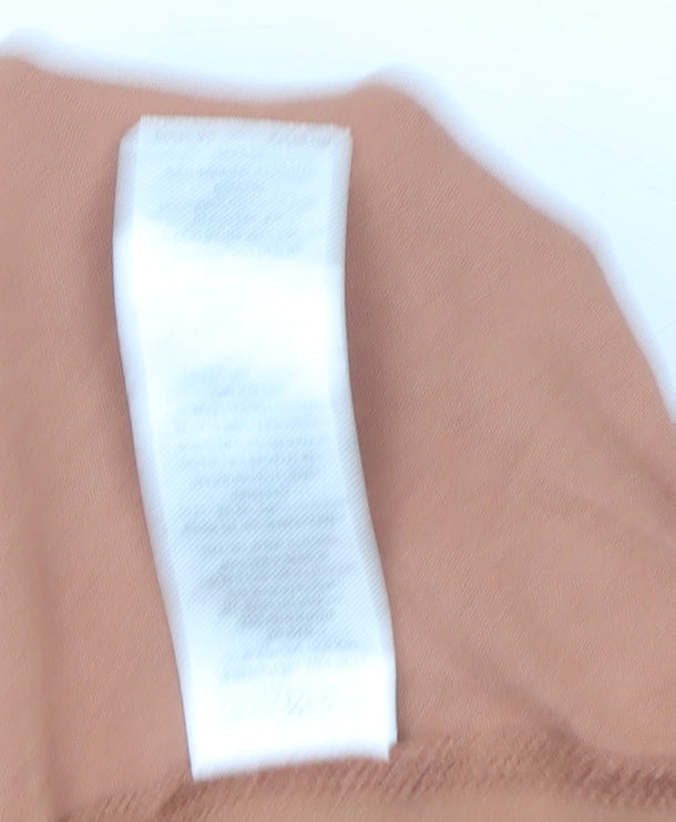 French Connection Womens Brown Relaxed Fit Boat Neck T-Shirt M