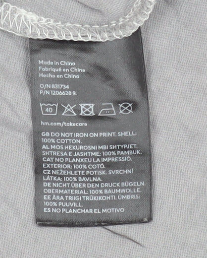 H&M Divided Womens Grey Music Graphic T-Shirt XS
