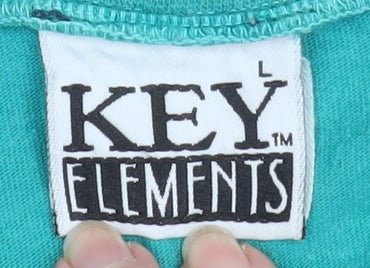 Key Elements Women’s Teal Colourblock V-Neck Pullover Sweatshirt L