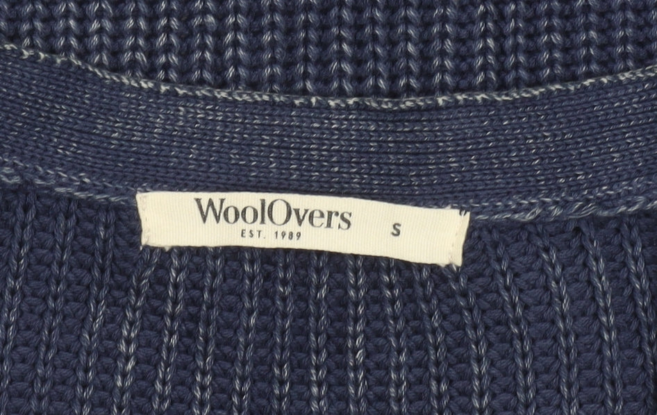 WoolOvers Women Blue Cotton Knit Long Sleeve Cardigan S