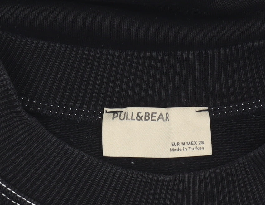 Pull&Bear Womens Black Medium Crew Neck Pullover Sweatshirt