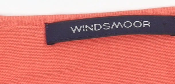 Windsmoor Womens Orange Short Sleeve Square Neck Viscose Top L