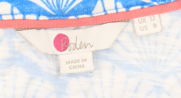 Boden Women’s Blue Cotton Sleeveless V-Neck Tank Top UK 12