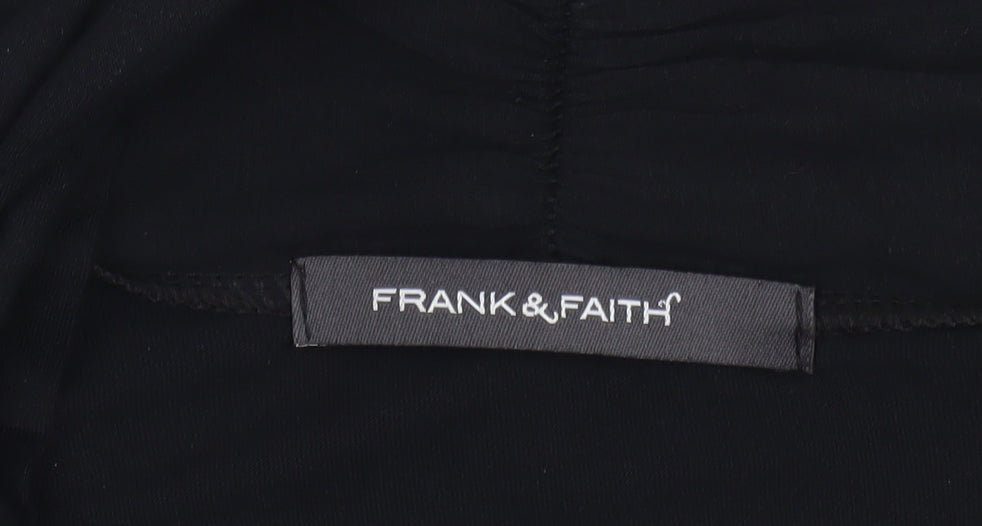 Frank & Faith Womens Black Bamboo A-Line Knee Length Dress Size L