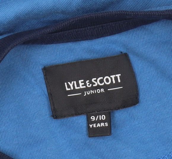 Lyle & Scott Boys Blue Ringer Cotton T-Shirt 9-10 Years