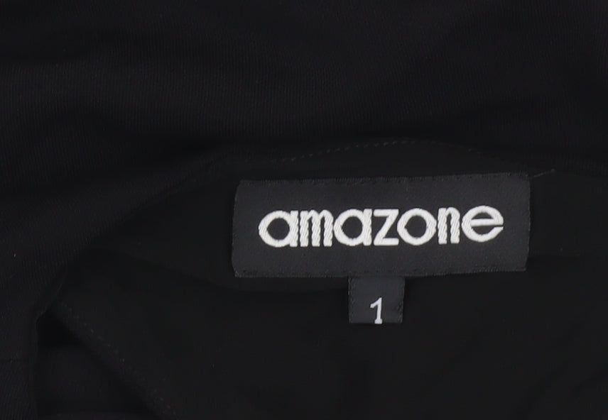 Amazone Women Black Bodycon Asymmetric Cut Out Sleeveless Dress Size S
