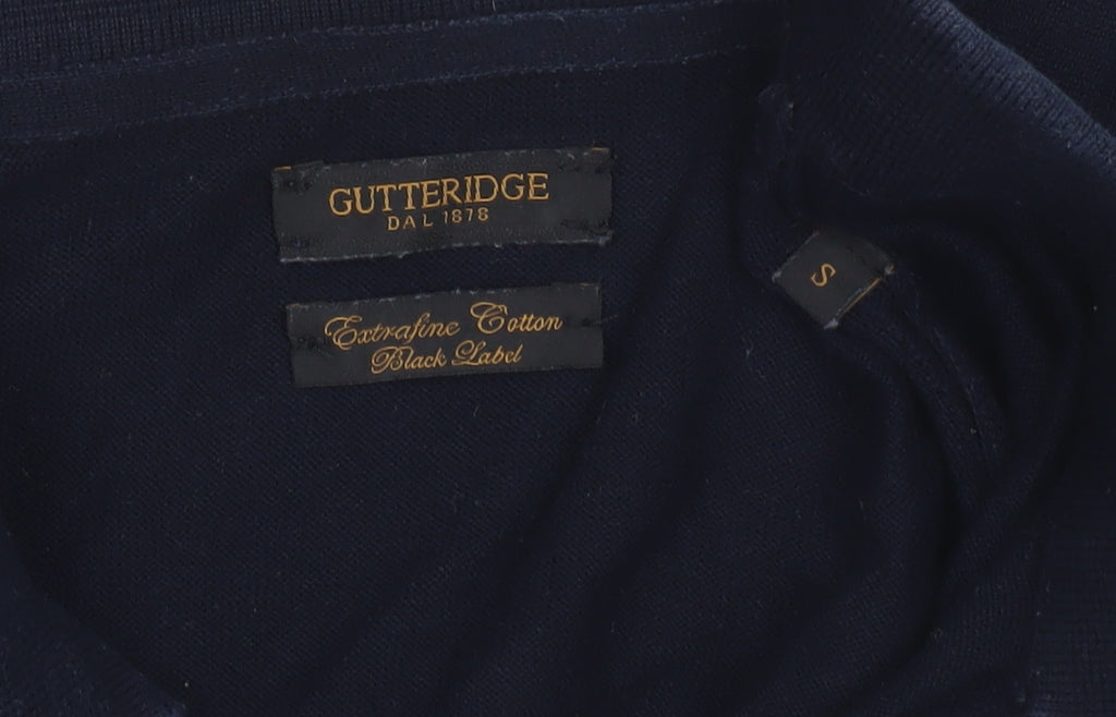 Gutteridge Men’s Blue Extrafine Cotton Short Sleeve Polo Shirt Size S