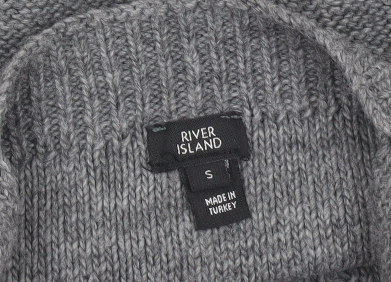 River Island Womens Grey Cable Knit Cropped Tank Top Size S