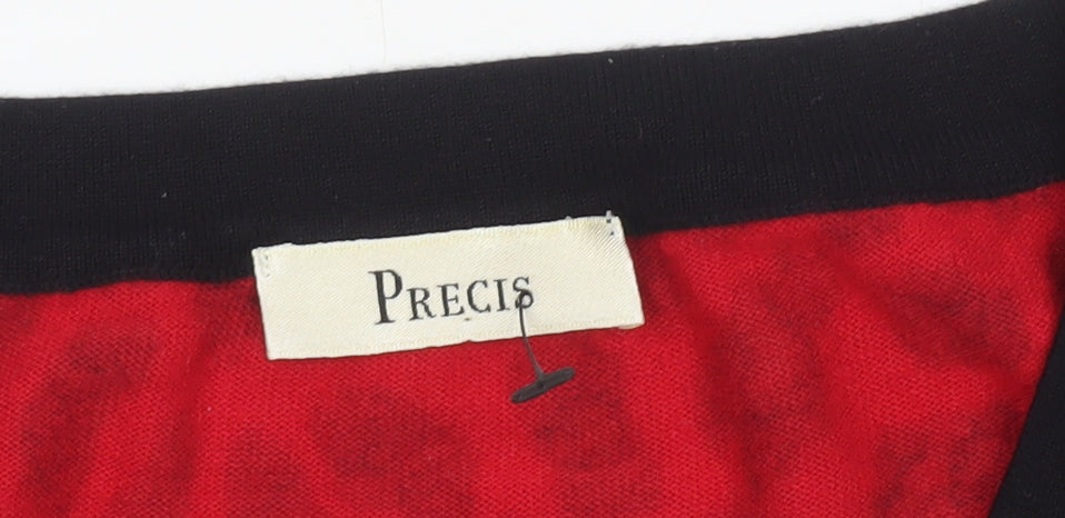 Precis Women Red Leopard Print Knit Pullover Jumper Size M