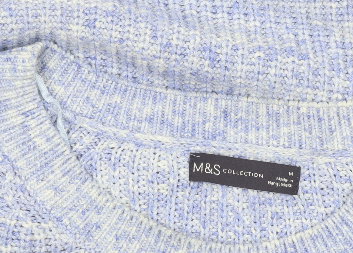 Marks & Spencer Women's Blue Chunky Knit Cotton Jumper M