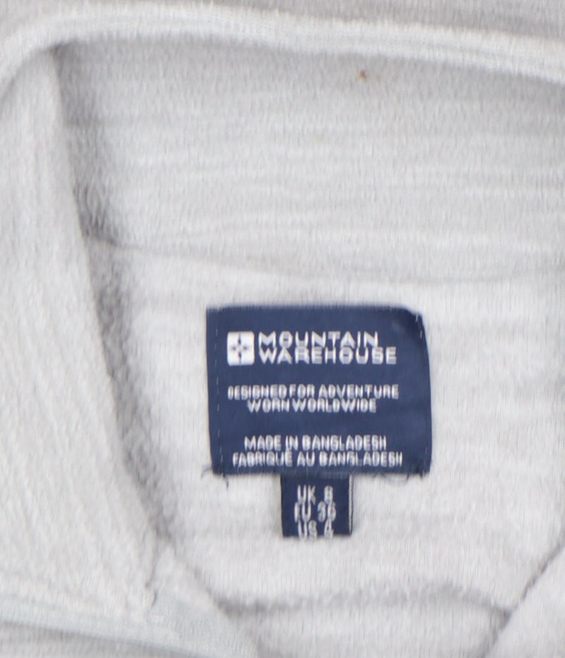 Mountain Warehouse Womens Grey Size 8 Long Sleeve 1/4 Zip Fleece Top