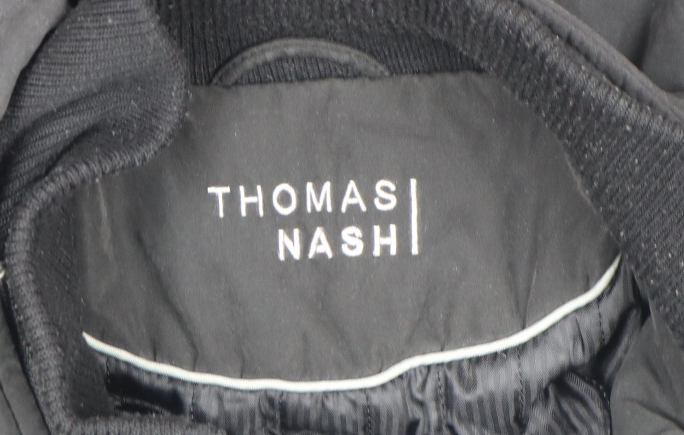 Thomas Nash Men's Black L Parka Jacket Polyester Nylon Lined