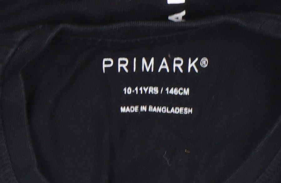 Primark Boys Black Gaming Graphic T-Shirt 10-11 Years Short Sleeve