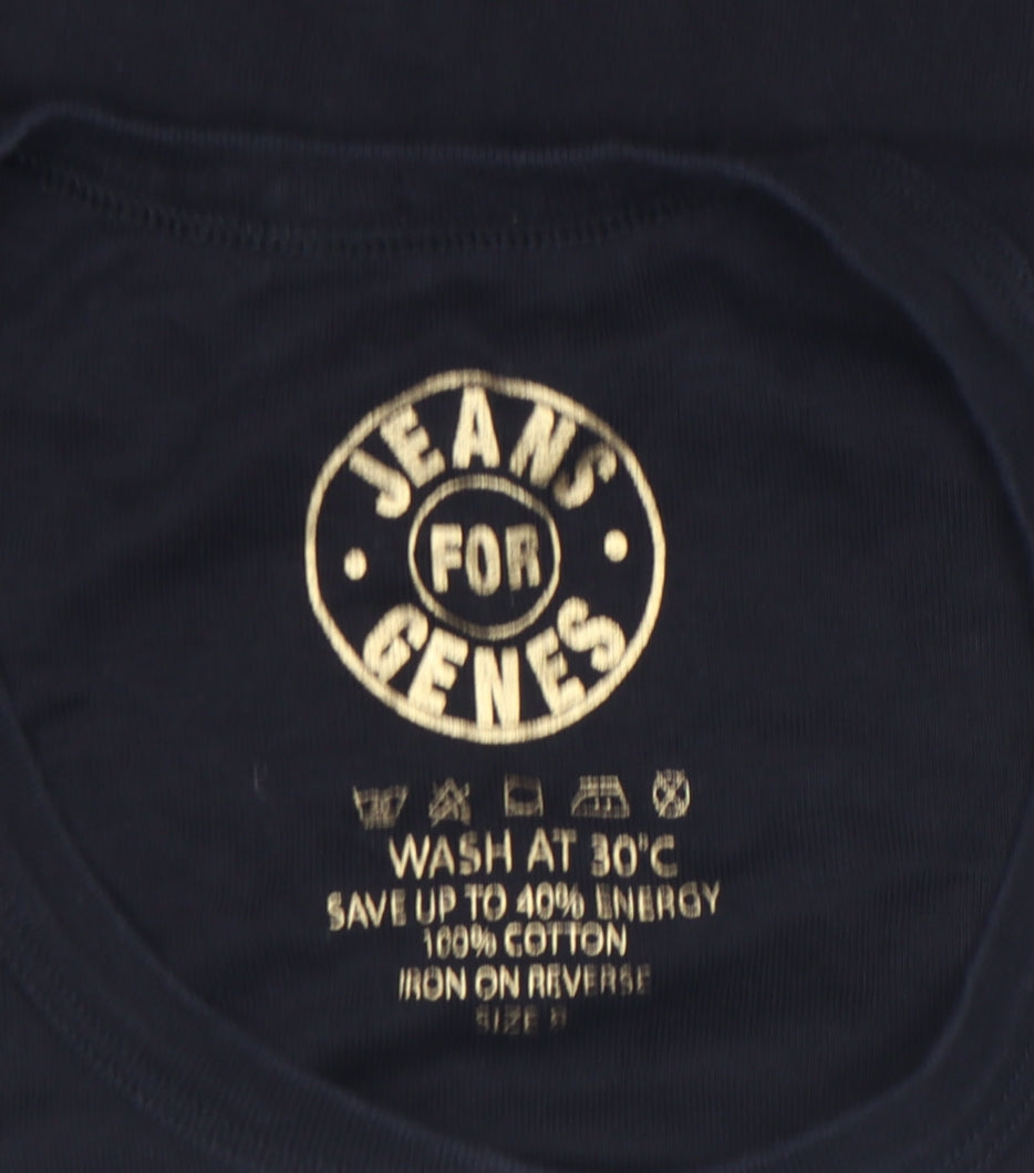 Jeans for Genes Womens Black 100% Cotton Graphic T-Shirt Size S