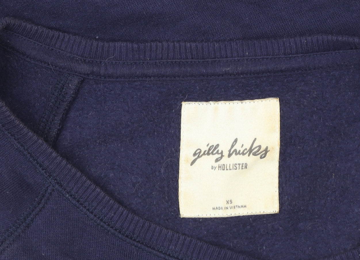 Gilly Hicks by Hollister Women's Navy Pullover Sweatshirt XS Raglan Fit