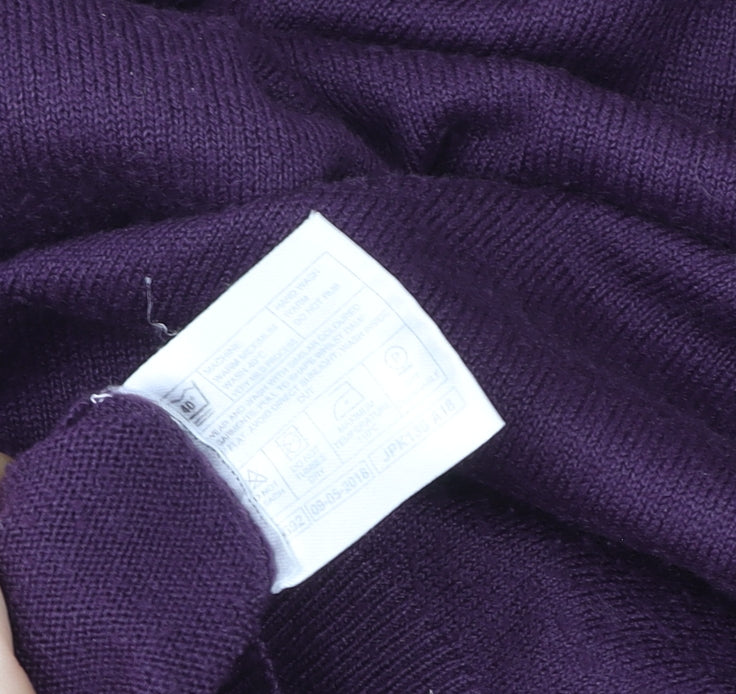 James Pringle Men's Purple V-Neck Acrylic Knit Pullover Jumper Size M