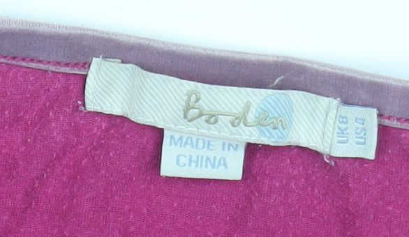 Boden Women Pink 3/4 Sleeve Basic Jersey Top Size 8