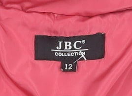 JBC Collection Womens Pink Quilted Jacket Size 12 Full Zip Lightweight