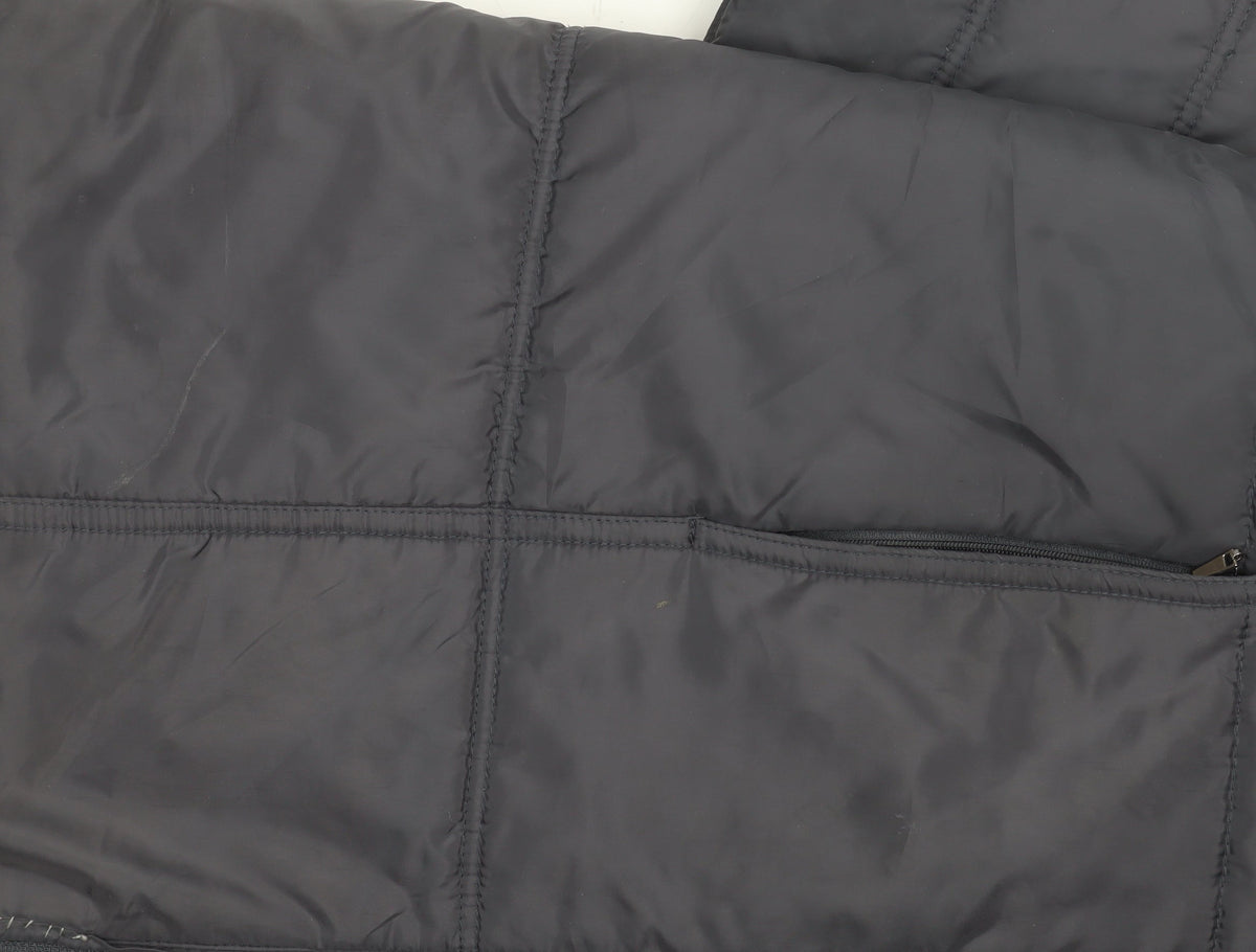 VIZ-A-VIZ Women's Black Size 12 Long Quilted Puffer Coat